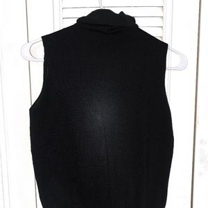 Black Turtleneck Sleeveless Top